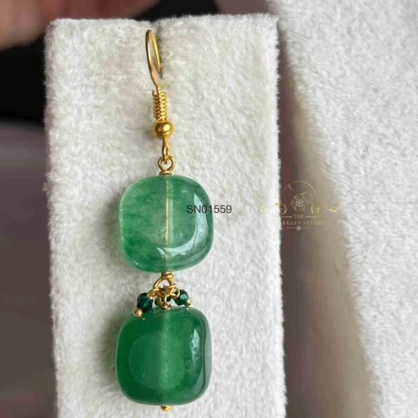 Square Green Bead Neckset