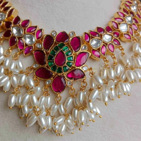 Jadau Lotus Guttapusalu Necklace