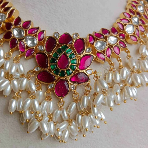 Jadau Lotus Guttapusalu Necklace