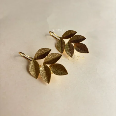 Stylish Hoop Leaf Earrings