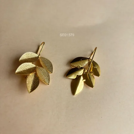 Stylish Hoop Leaf Earrings