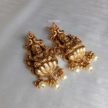 Intricately Designed Lakshmi Earrings