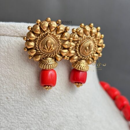 Preety Coral and Antique Beads Mala
