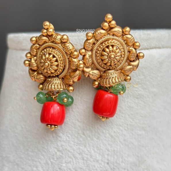 Coral and Antique Beads with Pendant