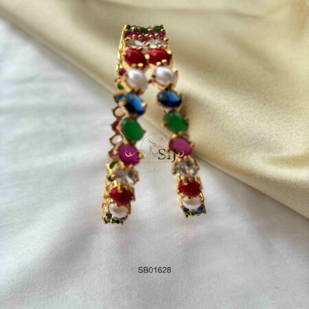 Oval Stone Navrathna Bangles