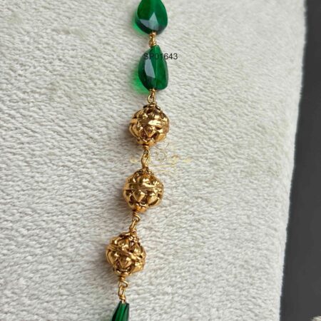 Green Beads and Gold Beads Chain
