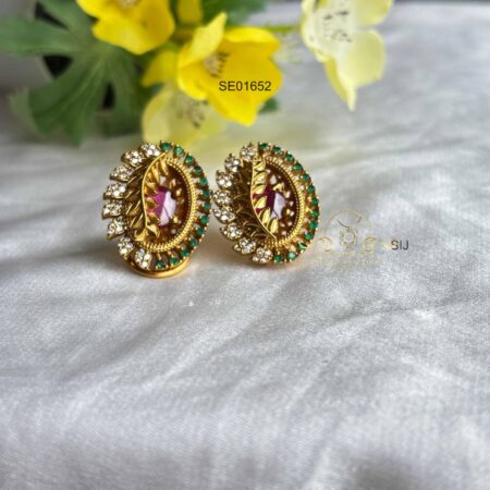 Peacock Studs with Back Support