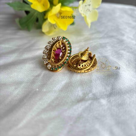 Peacock Studs with Back Support