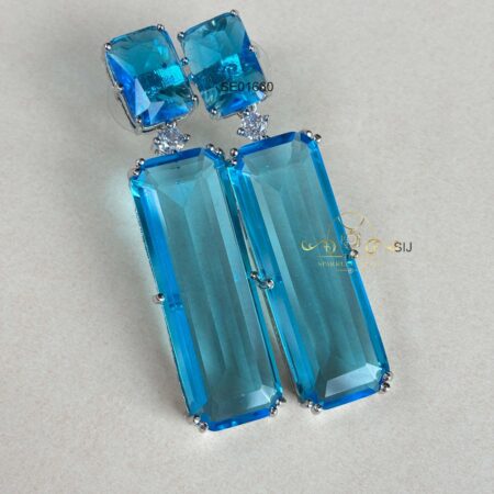 Swaroski Replica Blue Glass Stone Earrings