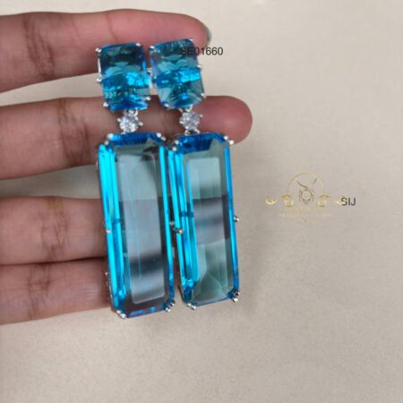 Swaroski Replica Blue Glass Stone Earrings