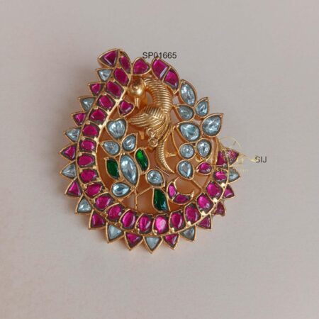 Jadau Peacock Victorian Pendant