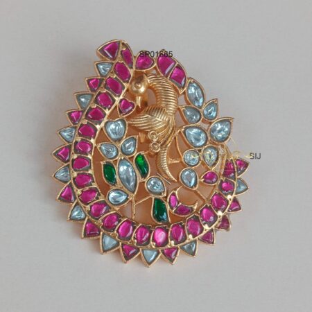 Jadau Peacock Victorian Pendant