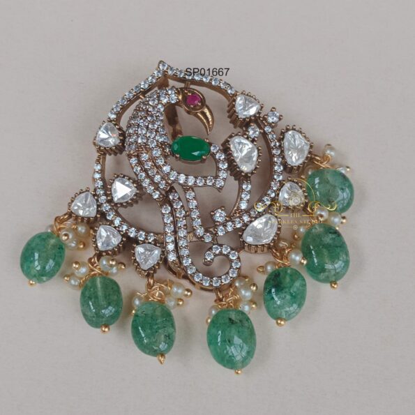 Victorian Massonite Peacock Pendant