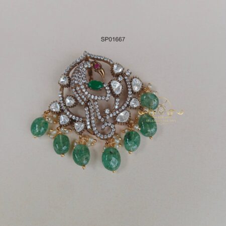 Victorian Massonite Peacock Pendant