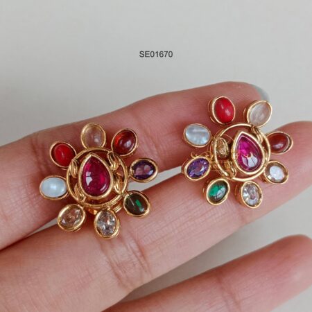 Pretty Navrathna Earrings