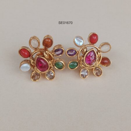 Pretty Navrathna Earrings