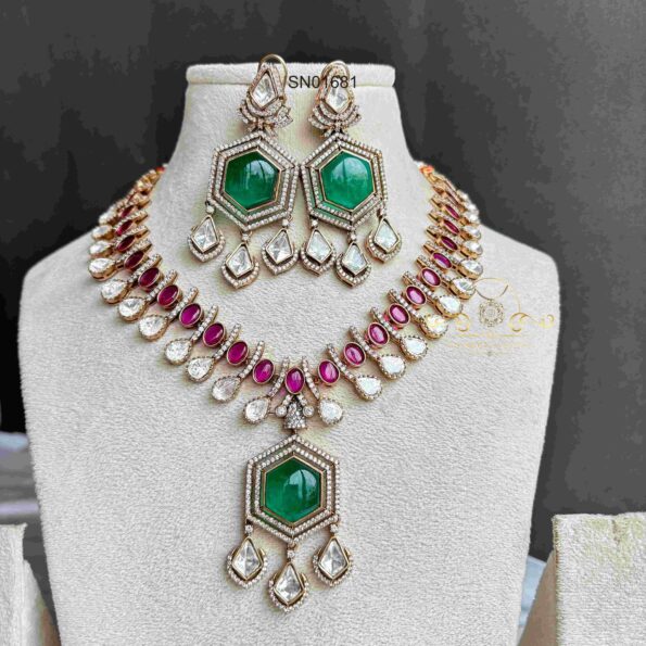 Victorian Necklace with Massonite Stone