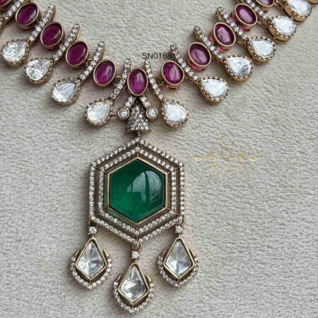 Victorian Necklace with Massonite Stone