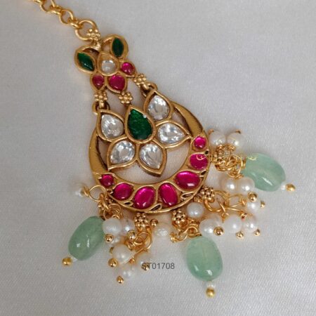 Jadau Lotus Maang Tikka