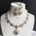 AD with Pastel Green Stone Necklace Combo