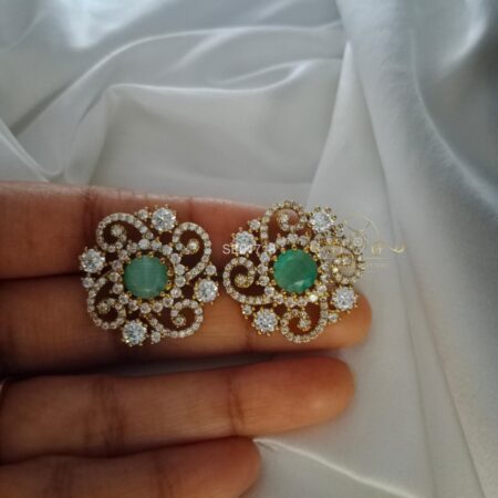 Green Stone Victorian Earrings