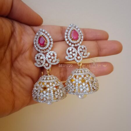 Bridal AD Mango Ruby Jhumki