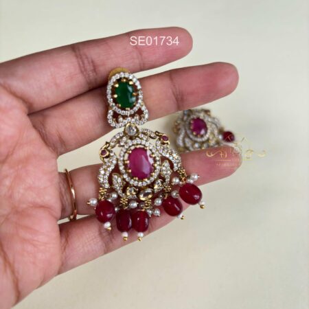 Dual Peacock Victorian Earrings