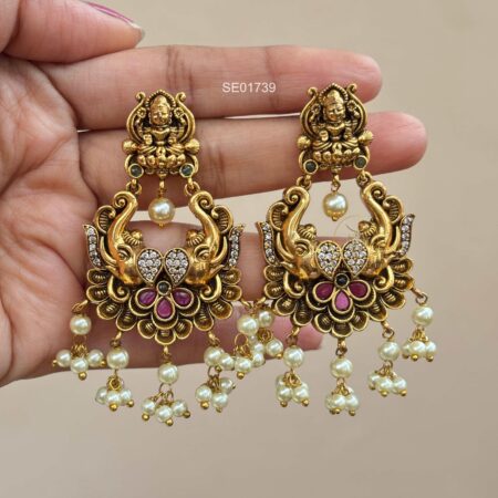 Temple Chandbali Earrings