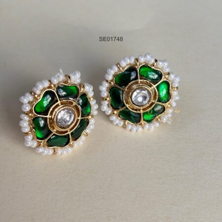 Green Jadau Earstuds