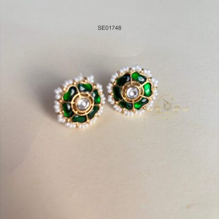 Green Jadau Earstuds