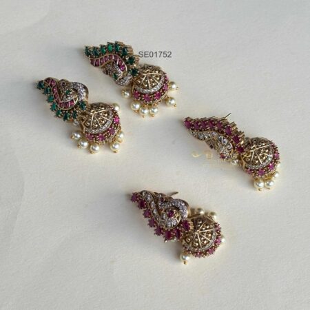 Peacock Stud with Jhumkis