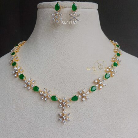 Diamond Replica Emerald AD Necklace