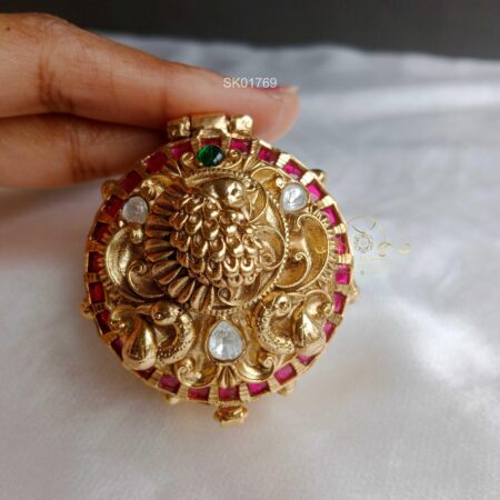 Antique Massonite Kumkum Box