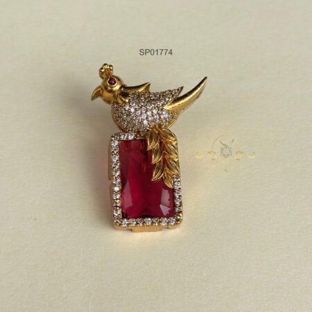 Victorian Ruby/Emerald Bird Pendant