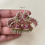 Kemp Peacock Earrings with Pearl Border