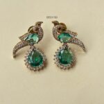 Green Stone Peacock Victorian Earrings