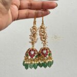 Rice Pearl and Kemp Hook Jhumki
