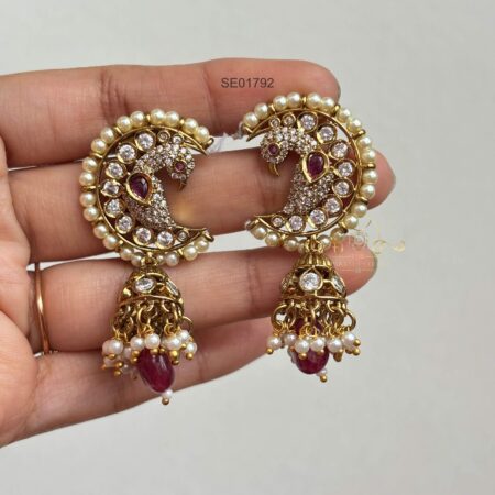 Peacock Moon Pearl Earrings