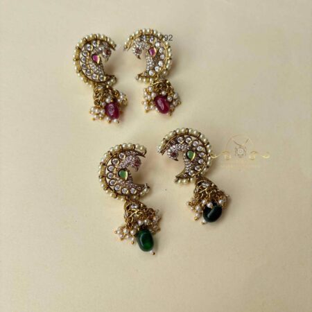 Peacock Moon Pearl Earrings