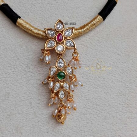 Kundan Black Thread Necklace