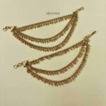 Three line Gold Beads Earchain