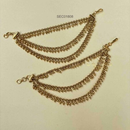 Three line Gold Beads Earchain