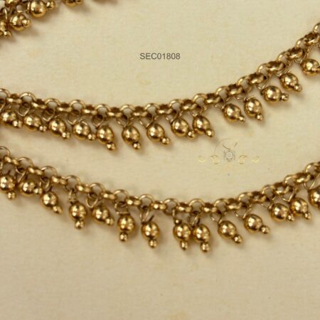 Three line Gold Beads Earchain