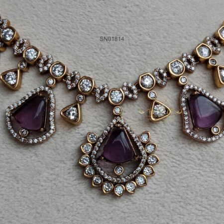 Purple Drops Victorian Necklace