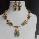Bird Green Stone Victorian Necklace