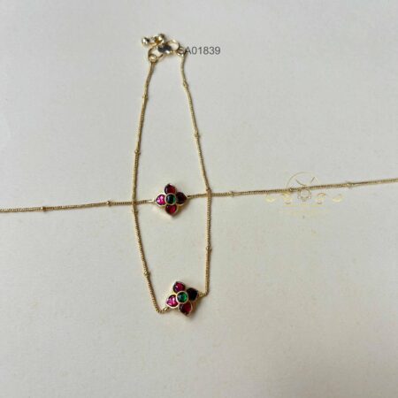 Four Petal Jadau Anklets