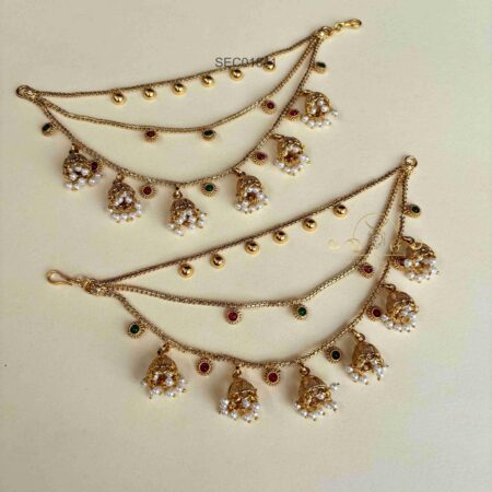 Three Layer Jhumki Earchains