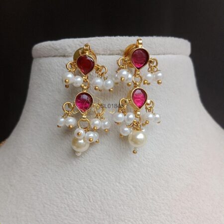 Jadau and Pearl Long Necklace