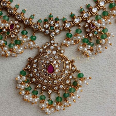 Green Bead Guttapusalu Necklace