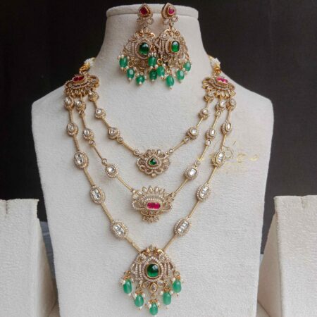 Three Line Jadau Victorian Neckset